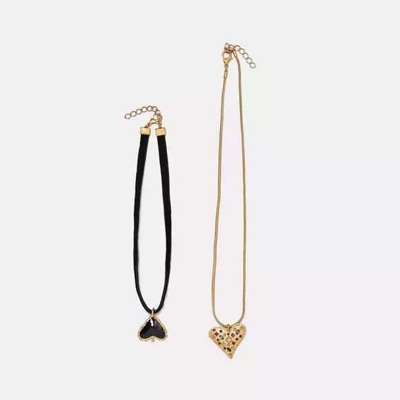 Zara Jewelry Heart Necklaces Set Of 2 Poshmark